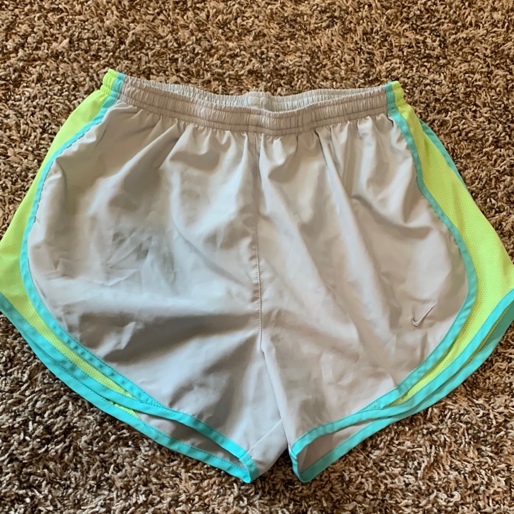 Athletic Nike shorts- grey/blue/yellow